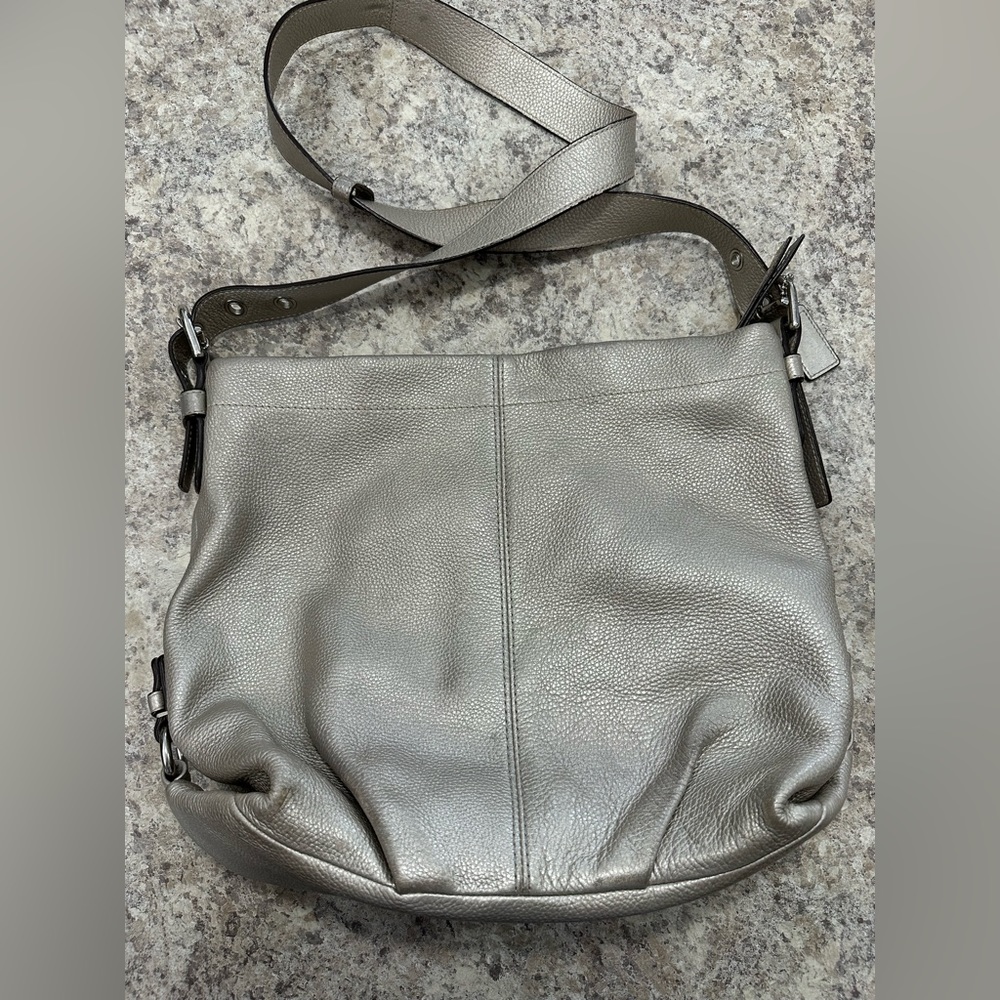 Silver Coach hobo bag